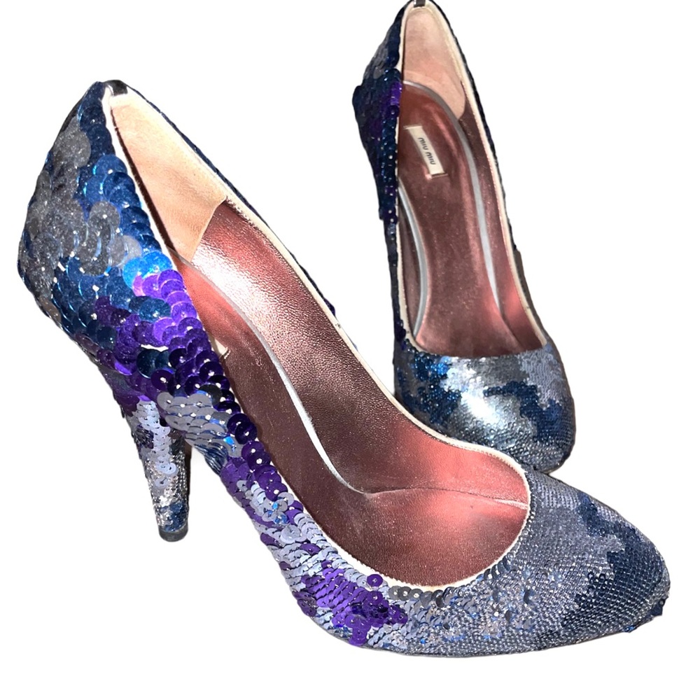 Miu Miu Sequin Heels Size 6.5 Worn Once - image 5